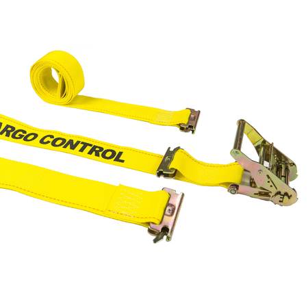 US CARGO CONTROL 2" x 12' Yellow E-Track Ratchet Strap w/Double-Fitted End 5312SEFCLE-Y